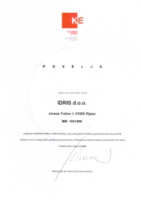 Certificate #1 Idris d.o.o. Rijeka